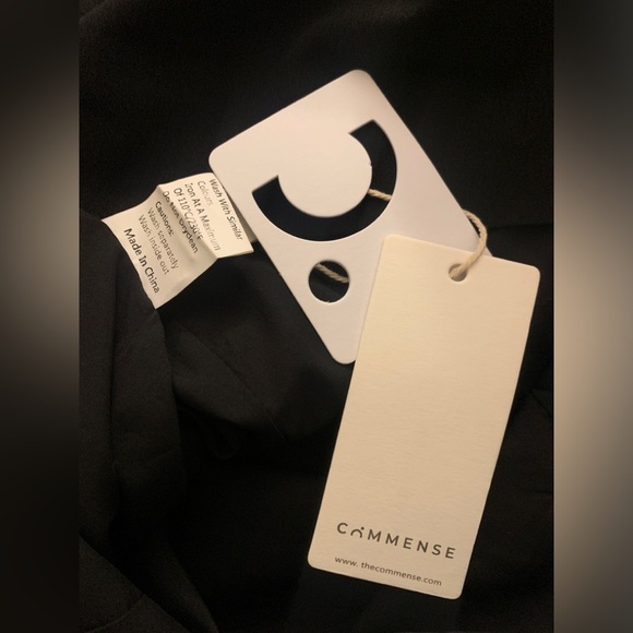 NWT REVOLVE MINIMALIST lovers COMMENSE Black Linen Blend V-Neck Dress Large Mini - Picture 5 of 16